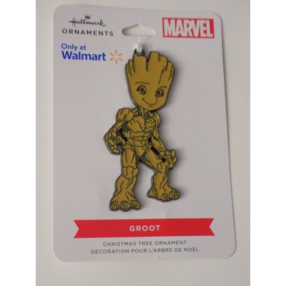 Wal-Mart Hallmark 2022 Marvel Groot Flat Metal Christmas Ornament - Picture 1 of 3